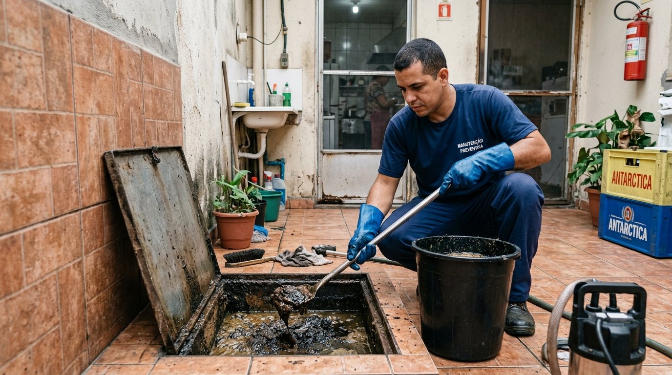 Limpeza de Caixa de Gordura com Equipe em Joinville‑SC