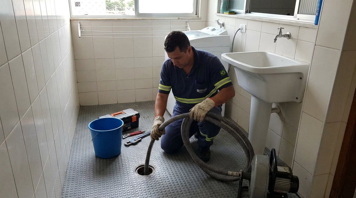 Ponto de Esgoto na Lavanderia em Joinville‑SC